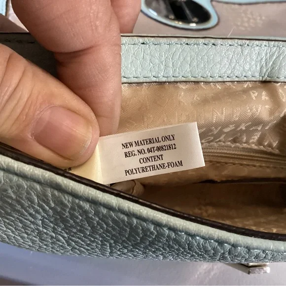 Kate Spade mint green quilted crossbody bag with silver chains and turn lock - Picture 9 of 14